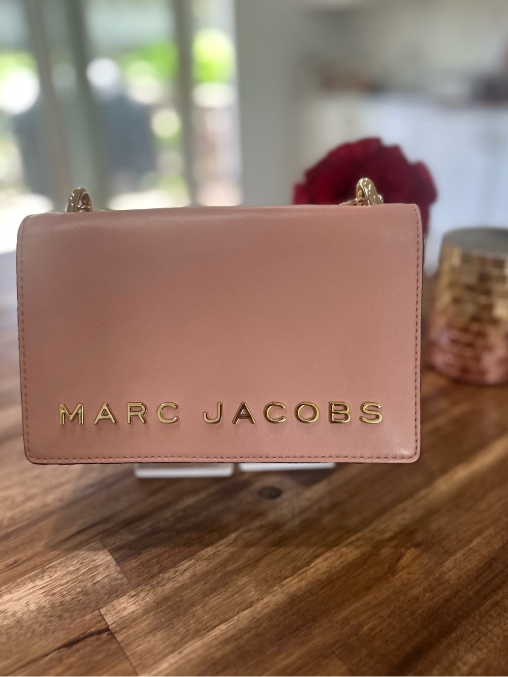 Authentic Marc Jacobs Blush Pink Leather Crossbody with Gold Logo